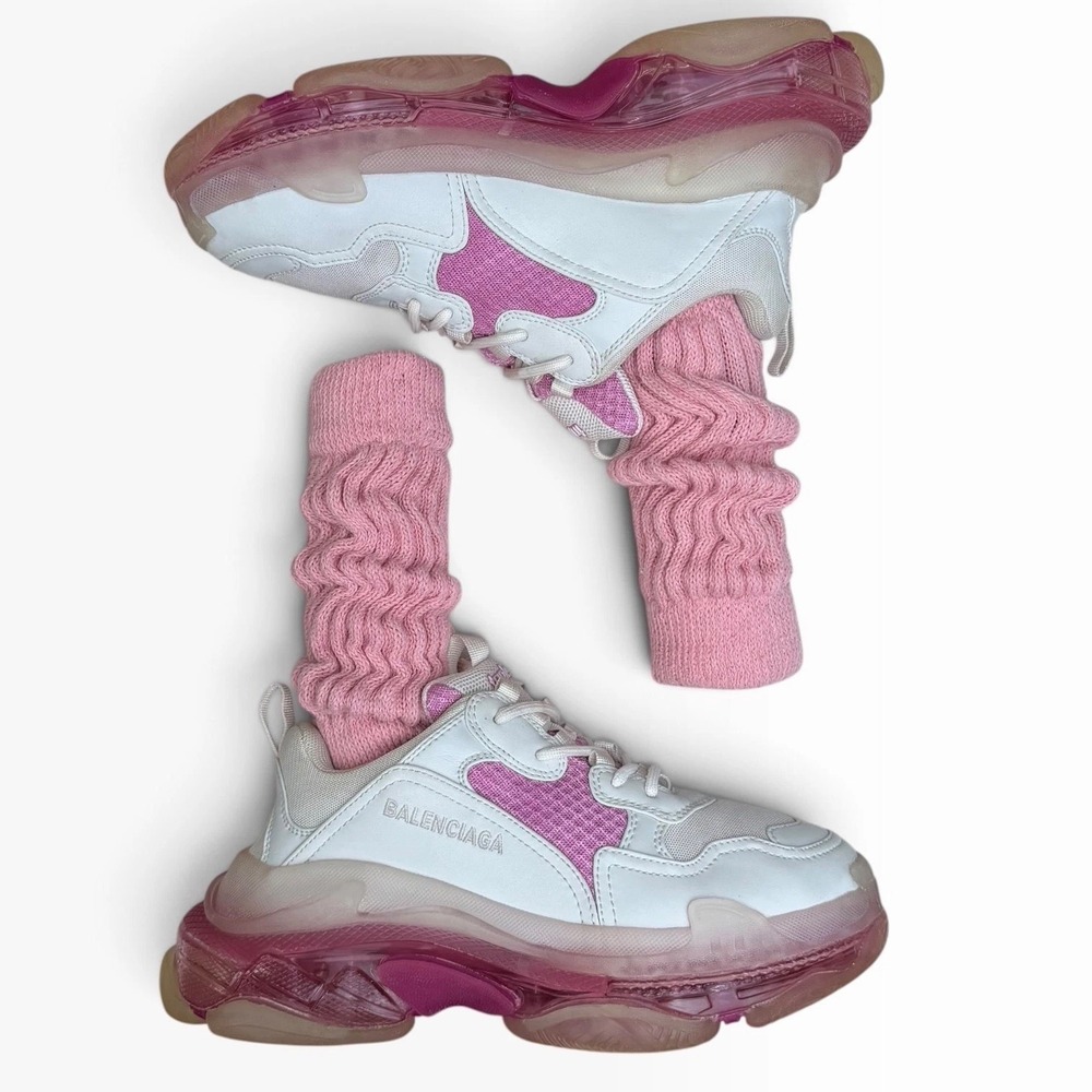 Balenciaga Triple S Clear Sole Pink White Chunky Y2K Dad Sneaker EU 40 US 10 Wmn